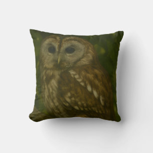 Forest Sentinel – Tawny Owl Wildlife Art Cushion