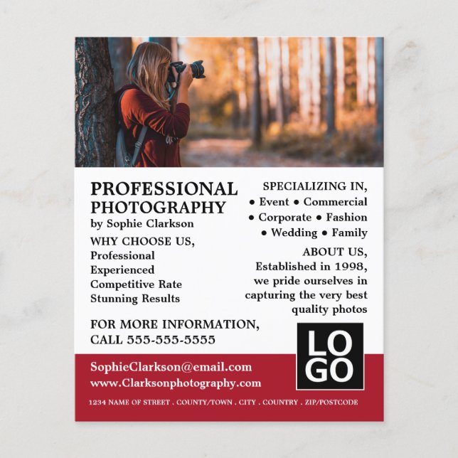 Forest Shot, Photography, Photographer Hire Flyer (Front)