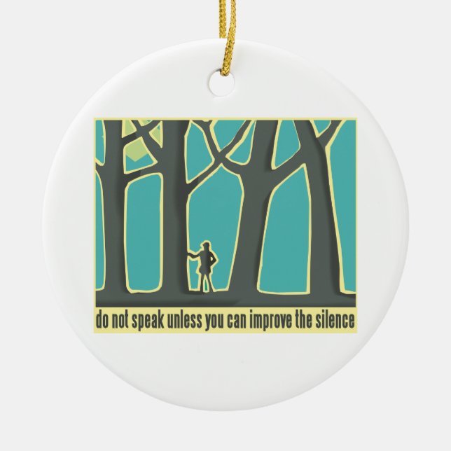 Forest Silence Ceramic Tree Decoration (Front)