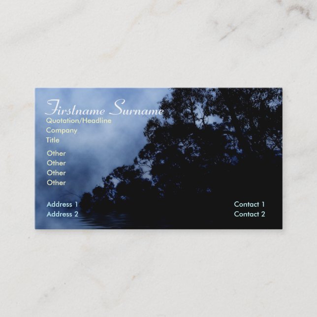 Forest Silhouette in Fog BUSINESS Card (Front)