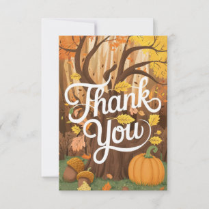 Forest Simple Autumn Fall Thank You Card