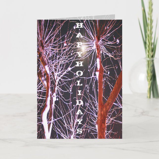 forest snow customisable holiday card (Front)