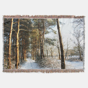 Forest Snow Scene tbcnm Throw Blanket