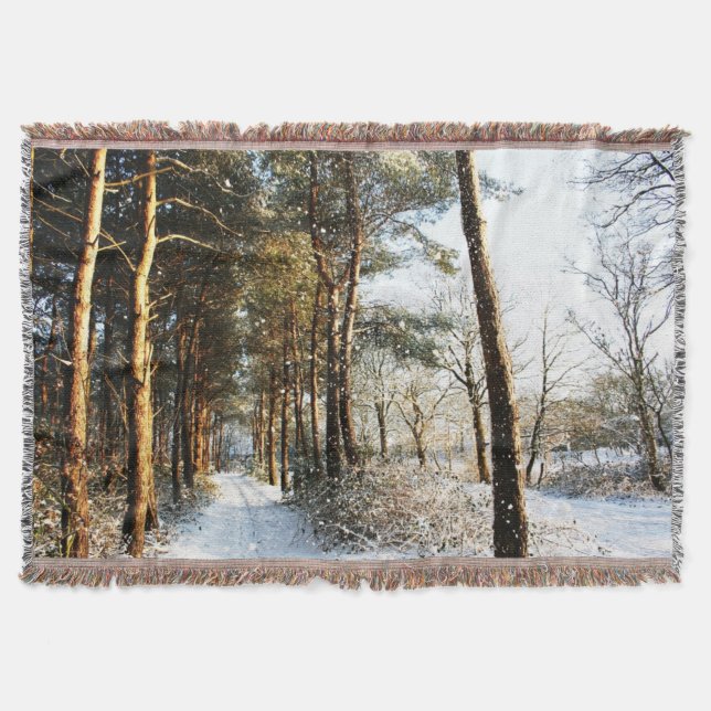 Forest Snow Scene tbcnm Throw Blanket (Front)