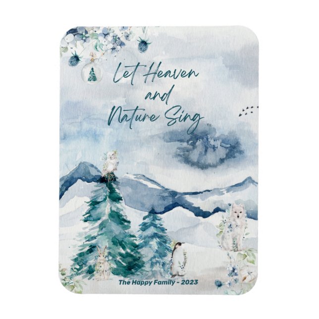 Forest Snow Woodland Animals Trees Heaven Nature  Magnet (Vertical)