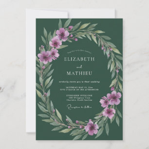 Forest Soft Lilac Leafy Wedding Invitation