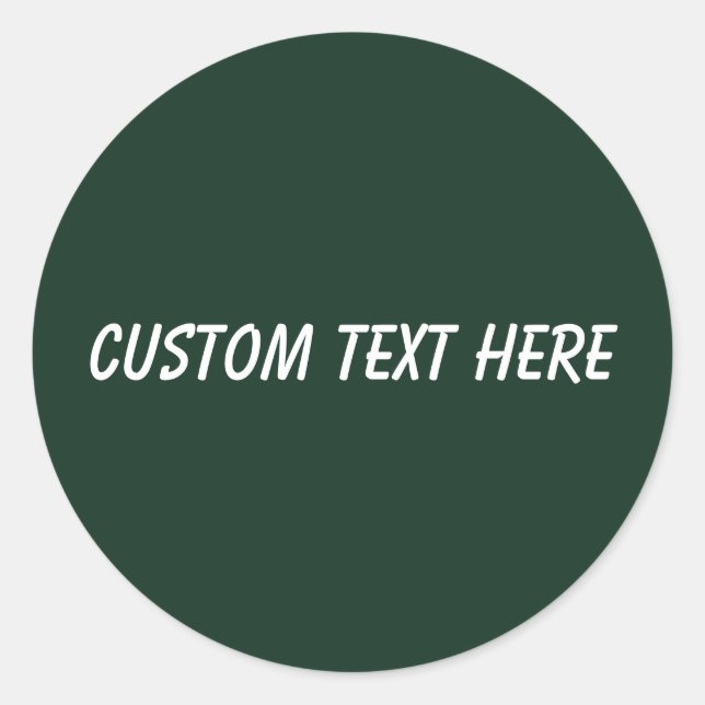 Forest solid plain dark green classic round sticker (Front)