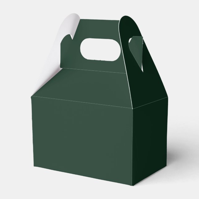 Forest solid plain dark green favour box (Front Side)