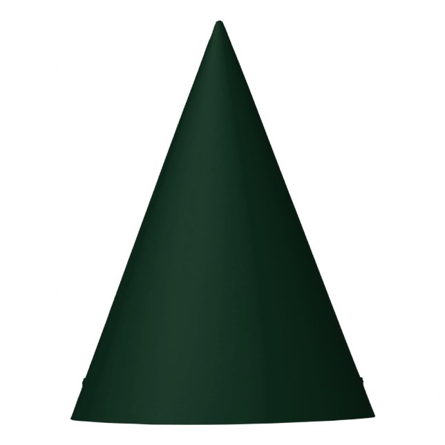 Forest solid plain dark green party hat (Front)
