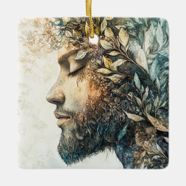 Forest Spirit Ceramic Ornament (Front)
