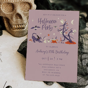 Forest Spirits Halloween Birthday Party Invitation