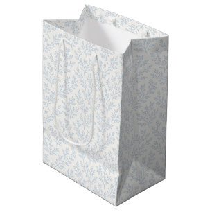 Forest Sprigs Dusty Blue - Neutral Medium Gift Bag