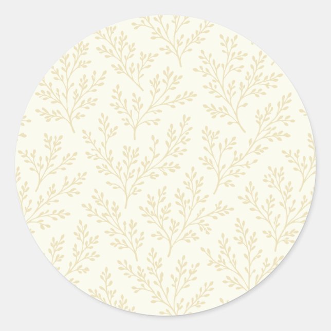 Forest Sprigs Golden Wheat - Neutral Classic Round Sticker (Front)