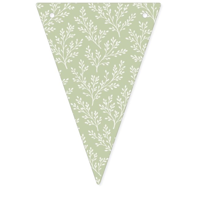Forest Sprigs Neutral - Soft Olive Bunting (First Flag)