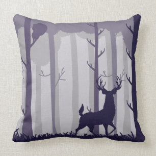 Forest Stag Illustration Cushion