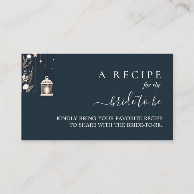 Forest Stars Snow Bright Winter Bridal Shower Enclosure Card (Front)