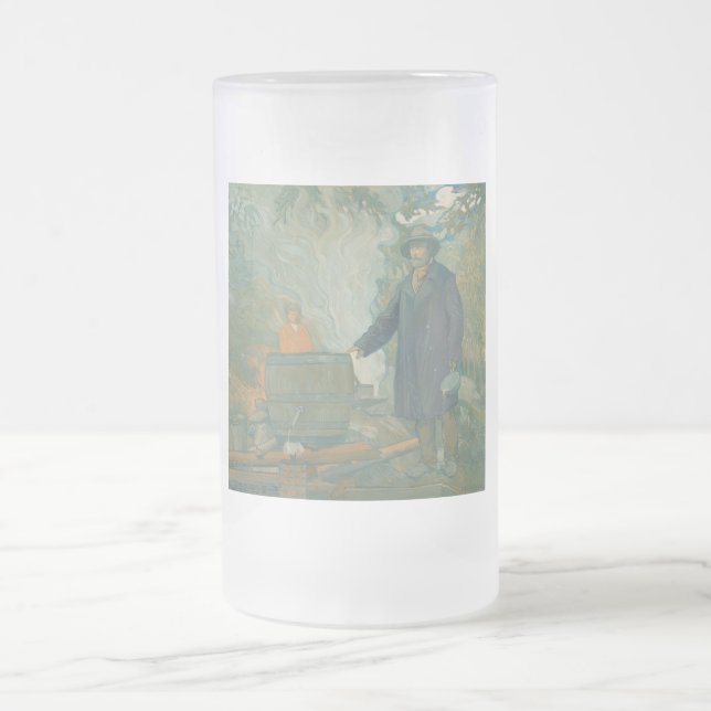 Forest Still Moonshiners White Lightning Liquor Frosted Glass Beer Mug (Center)