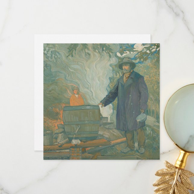 Forest Still Moonshiners White Lightning Liquor Thank You Card (Front/Back In Situ)