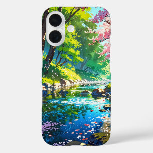 Forest Stream in Spring iPhone 16 Case
