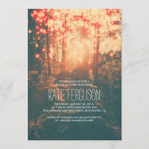 Forest String Lights Rustic Bridal Shower Invitation