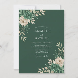 Forest Succulent Foliage Eucalyptus Wedding Invitation