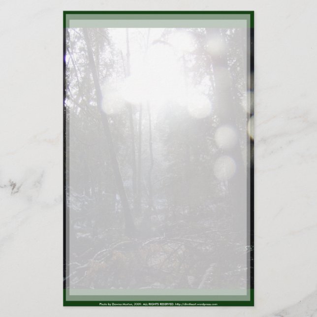 Forest Sun Rays in the Snow #64 Stationery (Front)