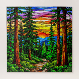 Forest Sunrise Gift For Nature Lovers Jigsaw Puzzle