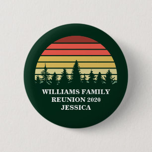 Forest Sunset Camping Trip Custom Family Reunion 6 Cm Round Badge