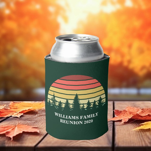 Forest Sunset Camping Trip Custom Family Reunion Can Cooler (Creator Uploaded)