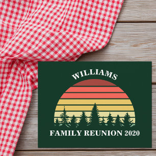 Forest Sunset Camping Trip Custom Family Reunion Postcard
