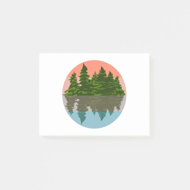 Forest Sunset Nature Pine Trees Post-it Notes (Front)