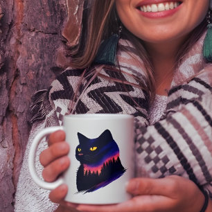 Forest Sunset Silhouette Mug,Nature Inspired Coffe Mug