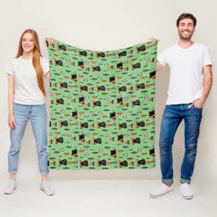Forest Tent Camping Hiking Trails Green Fleece Blanket