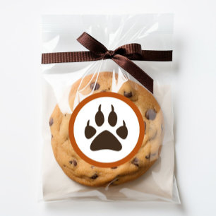 Forest Theme Birthday Round Stickers - Wolf