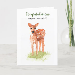 Forest themed baby shower deer card
