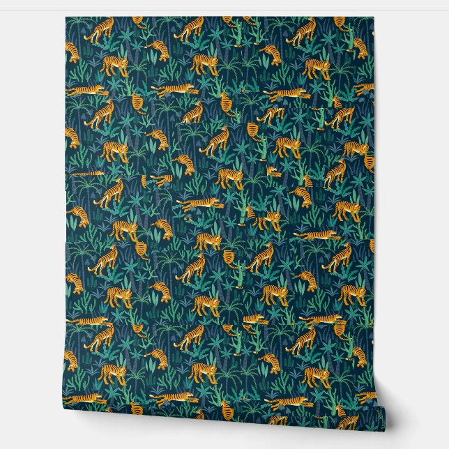 FOREST TIGER ADVENTURE PEEL AND STICK  WALLPAPER (Unrolling)