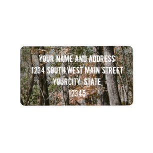 Forest Tree Camo Camouflage Nature Hunting/Fishing Label