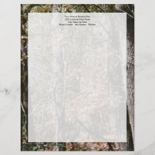 Forest Tree Camo Camouflage Nature Hunting/Fishing Personalised Letterhead