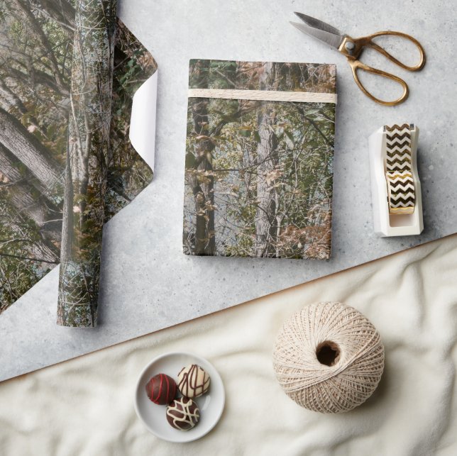 Forest Tree Camo Camouflage Nature Hunting/Fishing Wrapping Paper (Crafts)