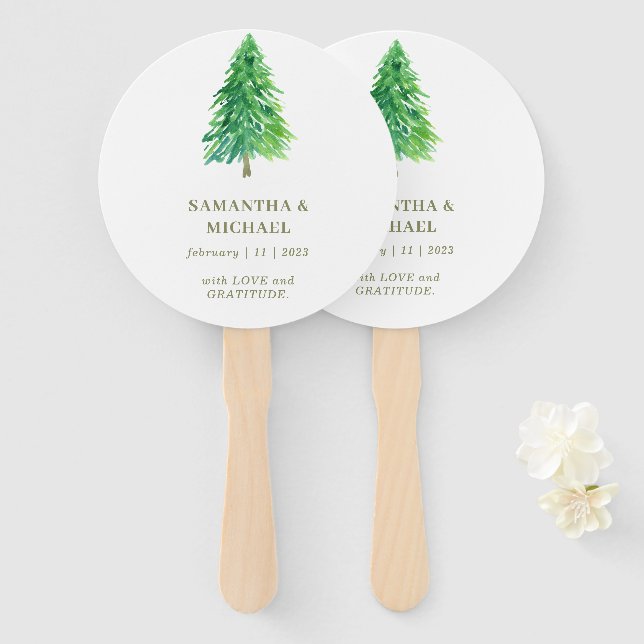 Forest Tree Flower Favourite Wedding Party Hand Fan (Front and Back)