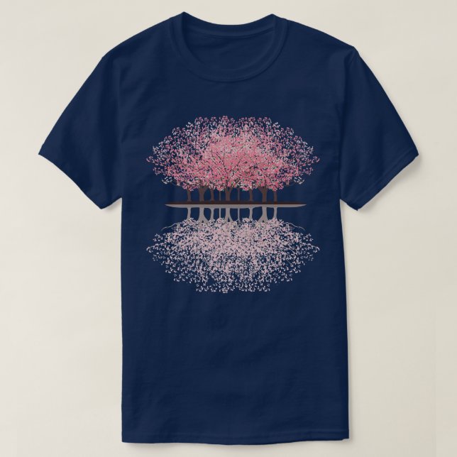Forest Tree Japan Japanese Flower Cherry Blossom N T-Shirt (Design Front)