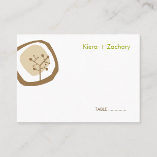 Forest Tree Ring Custom Wedding Guest Place Card