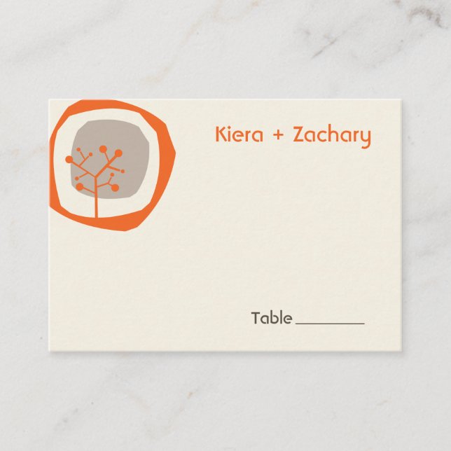 Forest Tree Ring Modern Fall Autumn Wedding Party Place Card (Front)