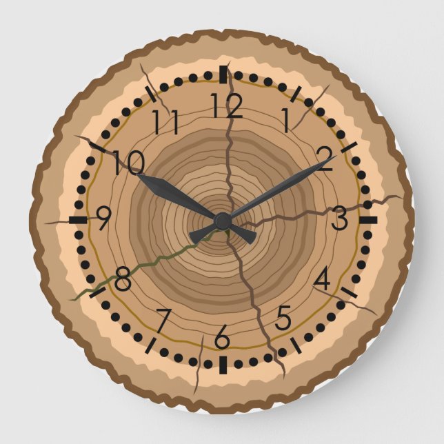 Forest tree trunk stump large clock (Front)