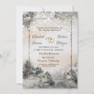 Forest Tree Woodland Lights Wedding Invitation