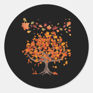 Forest Trees Autumn Leaves Nature Fall Classic Round Sticker