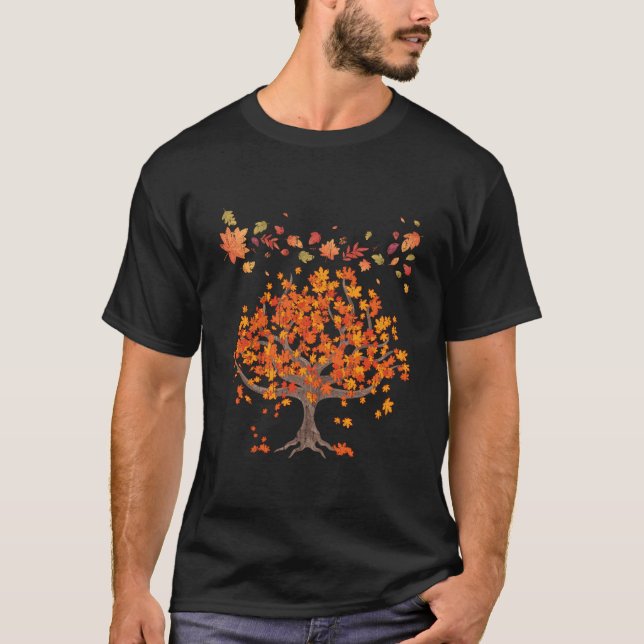 Forest Trees Autumn Leaves Nature Fall T-Shirt (Front)