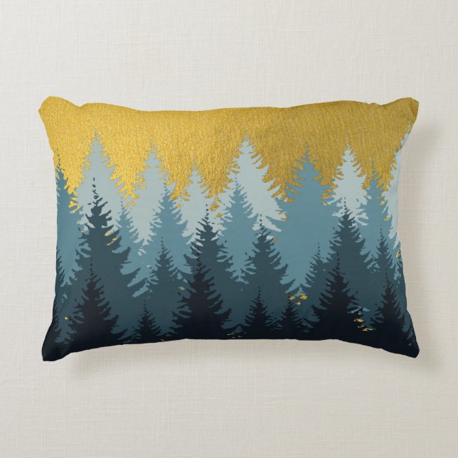 Forest Trees Golden Landscape   Decorative Cushion (Front)