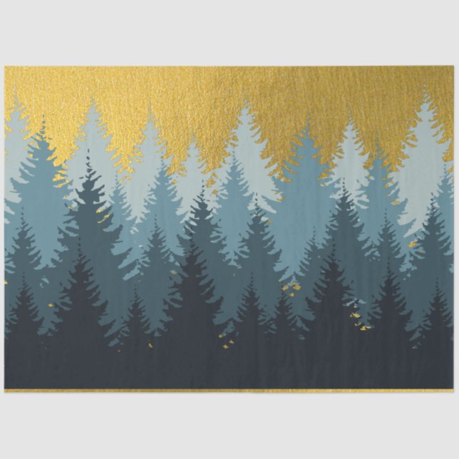 Forest Trees Golden Landscape    Tissue Paper (Front)