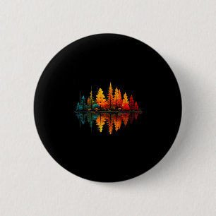 Forest trees lake reflection wildlife outdoor 6 cm round badge